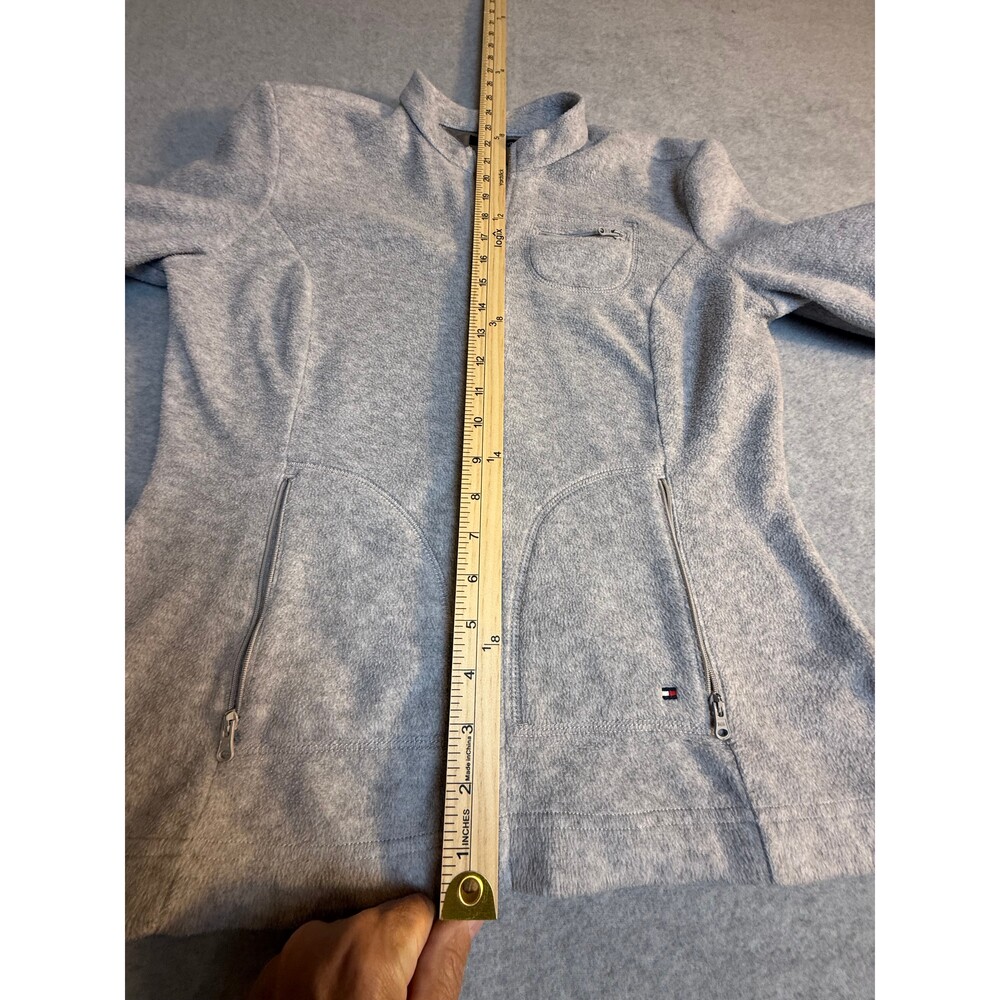 Tommy Hilfiger Light Gray Full Zip Fleece Jacket Women's Medium - Picture 6 of 11